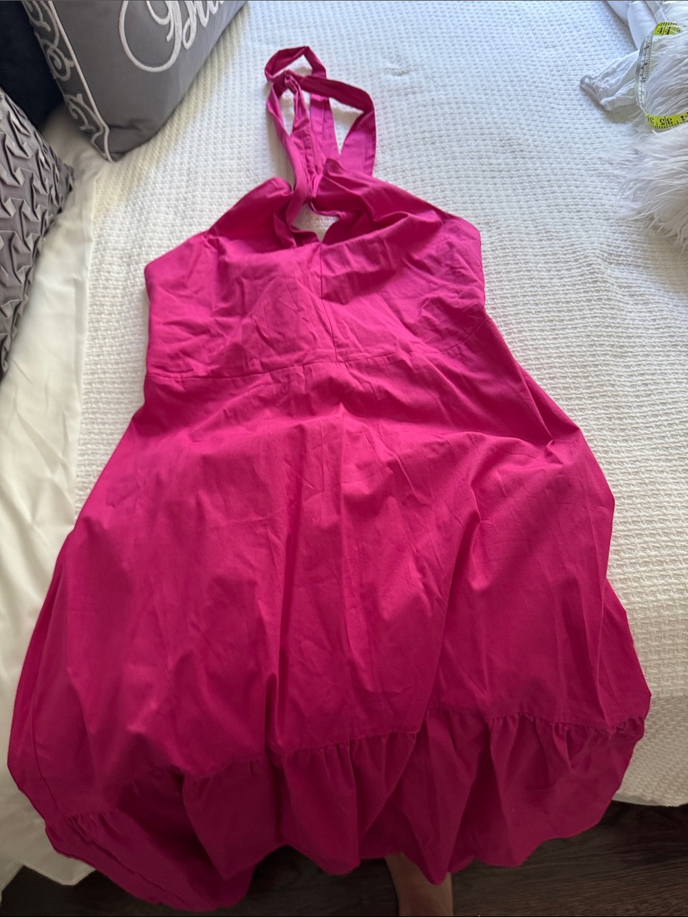 Nine West Hot Pink Halter Maxi Dress